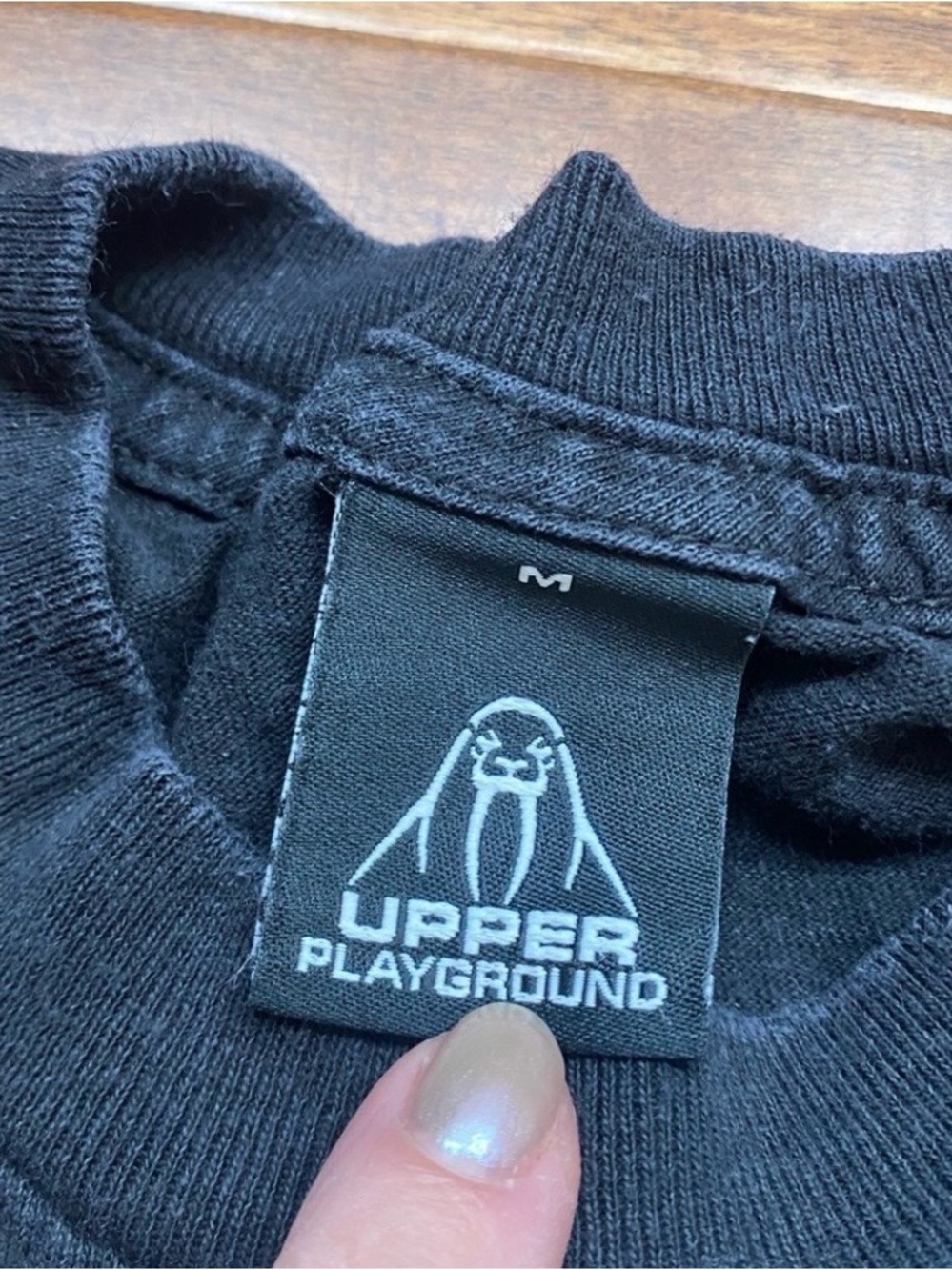 Upper Playground Men's Black Music Graphic Crew T-Shirt Size Medium Streetwear - Picture 9 of 13